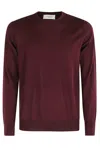Paolo Pecora Round-neck Sweater In Deep Moost With Smooth Knit In Brown