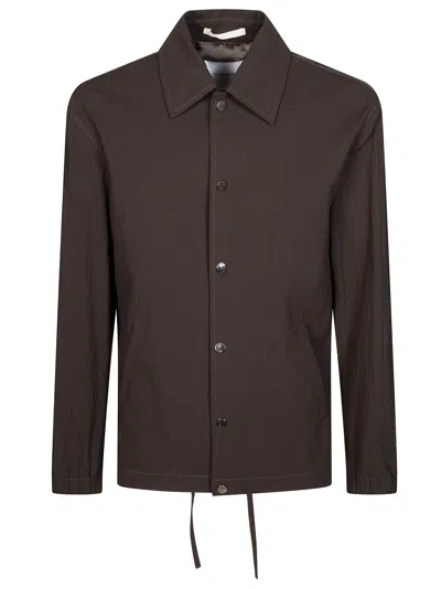 Paolo Pecora Seersucker Jacket For Men In Brown