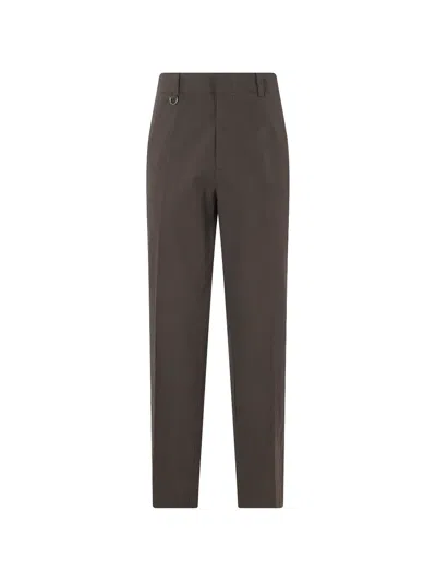 Paolo Pecora Seersucker-texture Tailored Trousers In Brown