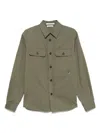 Paolo Pecora Brushed Gabardine Shirt In Green