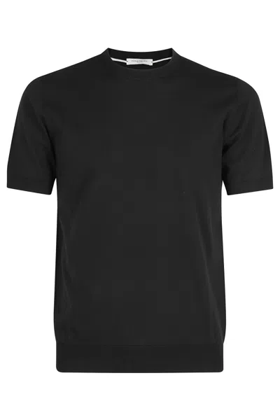 Paolo Pecora Short-sleeve Knit Top In Black