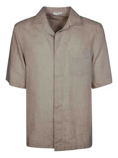 Paolo Pecora Short-sleeve Pocket Shirt In Gray