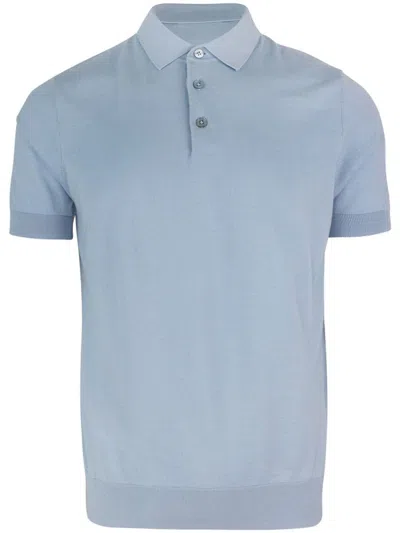 Paolo Pecora Short Sleeve Polo In Blue