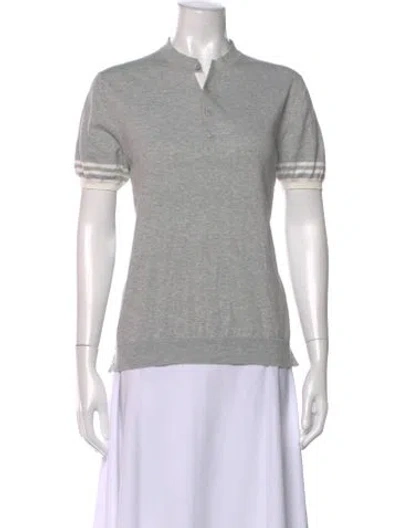Pre-owned Paolo Pecora Short Sleeve Polo In Grey
