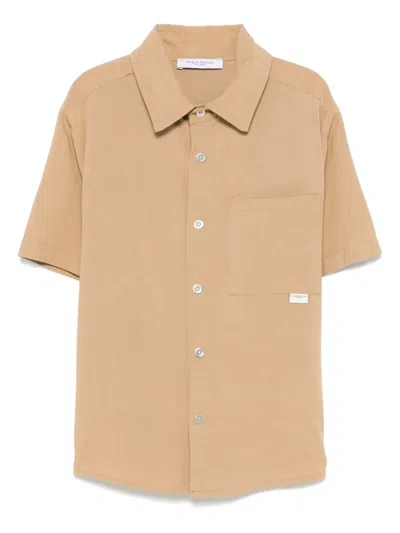 Paolo Pecora Kids' Short-sleeve Shirt In Beige