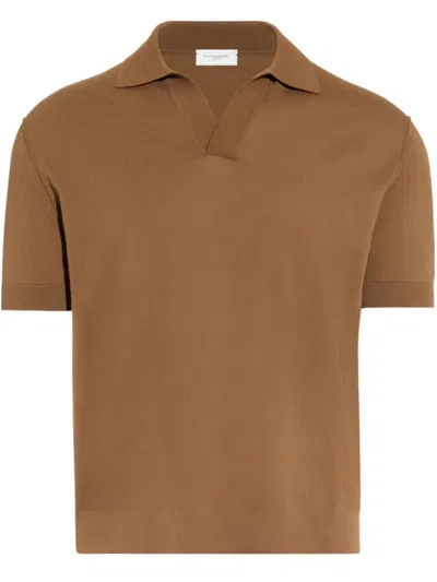 Paolo Pecora Open-collar Loose-fit T-shirt In Brown