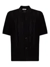 Paolo Pecora Short-sleeves Knitted Shirt In Black