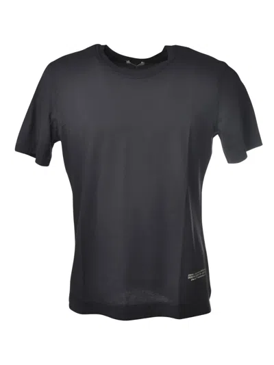 Paolo Pecora Side-slit Crew-neck T-shirt In Black