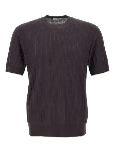 Paolo Pecora Silk-blend T-shirt In Brown