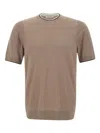 Paolo Pecora Silk-blend T-shirt In Brown