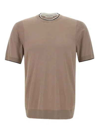 Paolo Pecora Silk-blend T-shirt In Brown