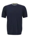 Paolo Pecora Silk-blend T-shirt In Blue