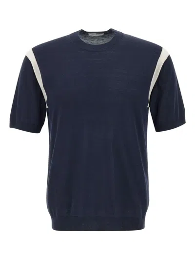 Paolo Pecora Silk-blend T-shirt In Blue