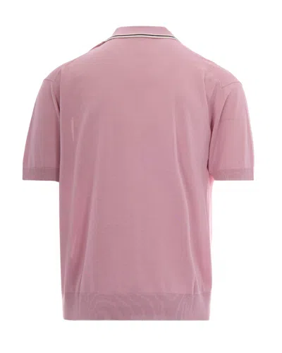 Paolo Pecora Silk-blend Knit Polo Shirt In Pink