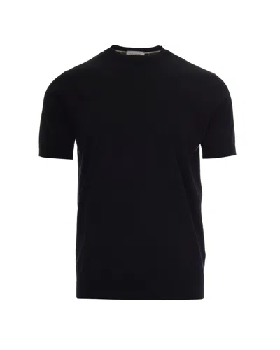 Paolo Pecora Silk-blend Knit T-shirt In Black