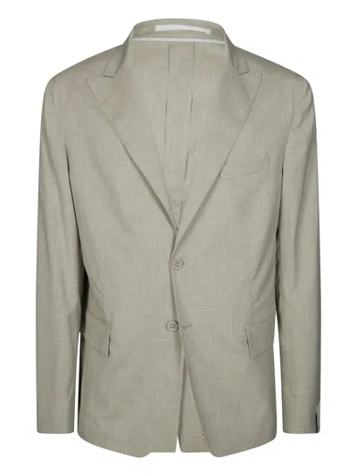Paolo Pecora Single-breasted Blazer In Neutrals