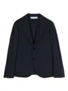 Paolo Pecora Kids' Single-breasted Cotton Blazer In Blue