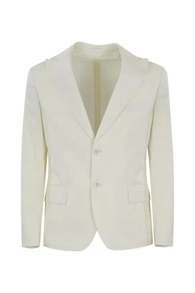 Paolo Pecora Single-breasted Cotton Blend Jacket In White