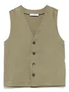 Paolo Pecora Single-breasted Gilet In Green