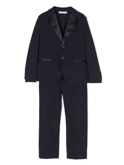 Paolo Pecora Kids' Single-breasted Jersey Suit In Blue