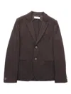Paolo Pecora Single-breasted Notched-lapel Blazer In Brown