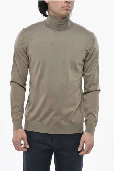 Paolo Pecora Solid Turtleneck Sweater In Gray