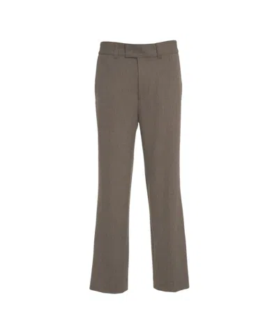 Paolo Pecora Straight-cut Chinos With Medium Rise And Subtle Texture In Gray