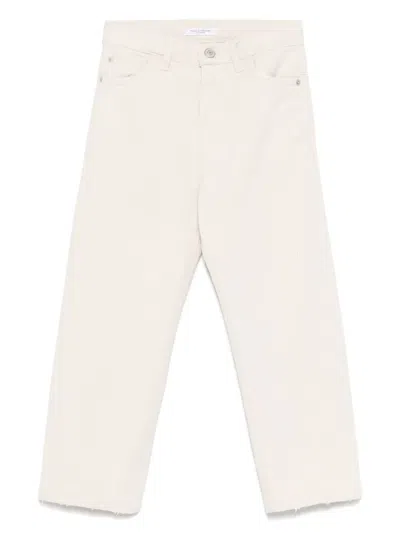 Paolo Pecora Kids' Straight-leg Jeans In Beige