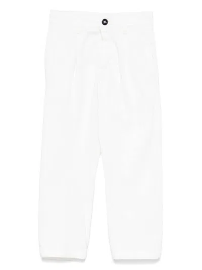 Paolo Pecora Kids' Straight-leg Trousers In White