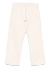 Paolo Pecora Logo-printed Poplin Trousers In Neutrals