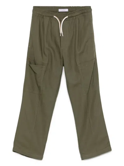 Paolo Pecora Kids' Straight Trousers In 绿色