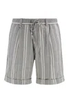Paolo Pecora Striped Bermuda Shorts In Green