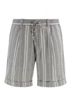 Paolo Pecora Striped Bermuda Shorts In Green