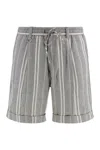 Shop Paolo Pecora Striped Bermuda Shorts In Green