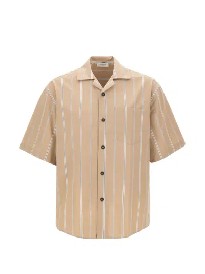 Paolo Pecora Striped Boxy-fit Shirt In Neutral