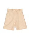 Paolo Pecora Striped Linen Blend Shorts In Yellow