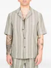 Paolo Pecora Striped-pattern Short-sleeve Shirt In Green