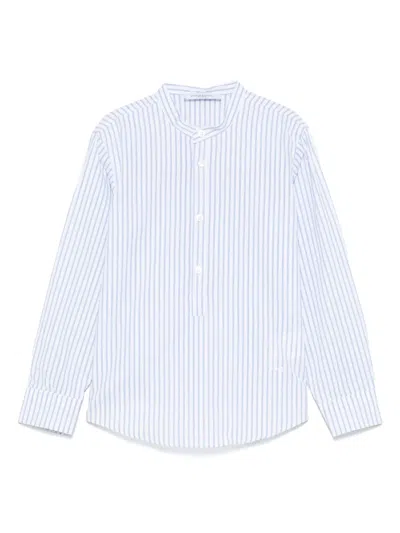 Paolo Pecora Kids' Striped Shirt In Blue