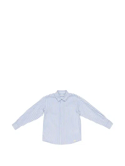 Paolo Pecora Kids' Striped Shirt In Blue