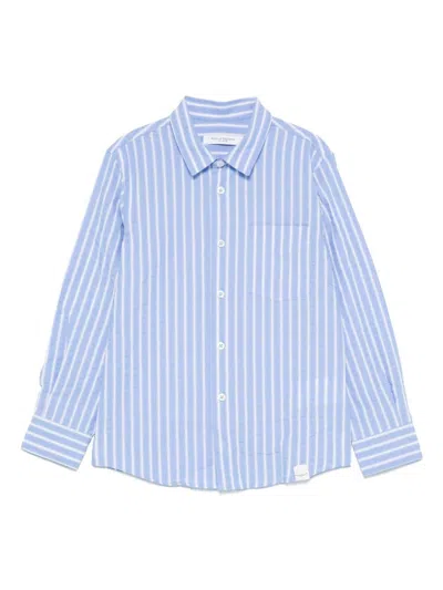Paolo Pecora Kids' Striped Shirt In Light Blue