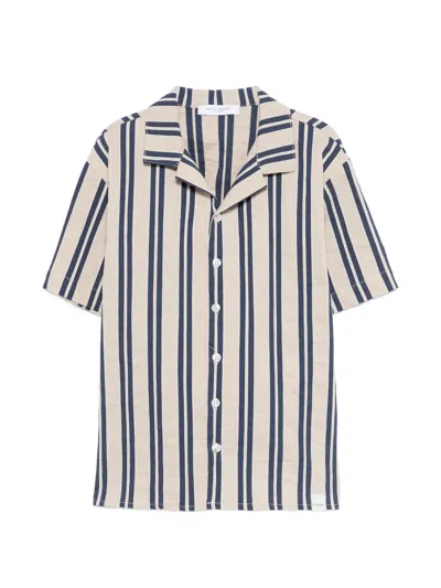 Paolo Pecora Striped Shirt In Neutral