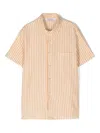 Paolo Pecora Striped Short-sleeve Shirt In Yellow