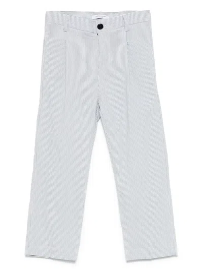 Paolo Pecora Kids' Striped Trousers In Blue