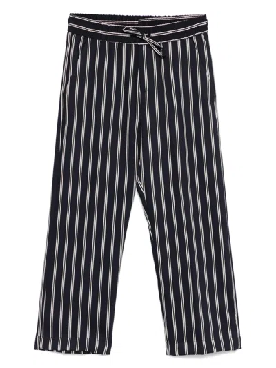 Paolo Pecora Kids' Striped Trousers In Blue