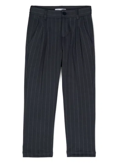 Paolo Pecora Kids' Striped Trousers In Blue