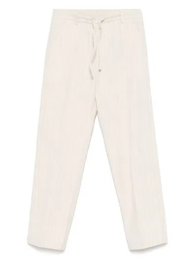 Paolo Pecora Kids' Striped Trousers In Neutrals