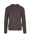 Paolo Pecora Maglia In Lana Vergine Fango Melange In Brown
