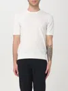 Paolo Pecora Crew Neck Sweater In Silk And Cotton In White