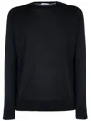 Paolo Pecora Black Fine Knit Sweater In Black