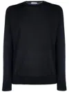 Paolo Pecora Black Sweatshirt With Classic Crew Neckline In Black